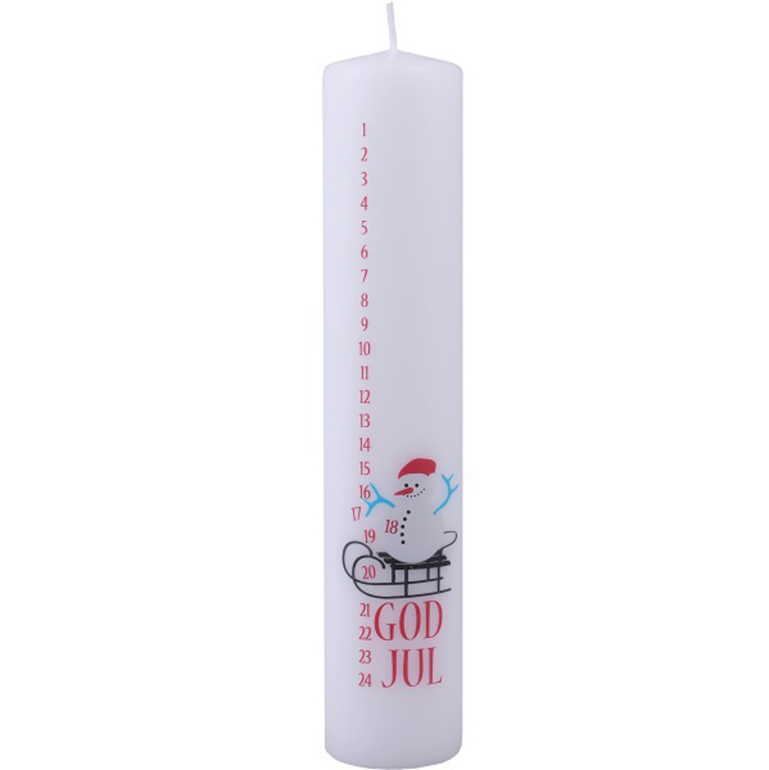 Advent Calendar Candle, Sledge Snowman 25cm image 0
